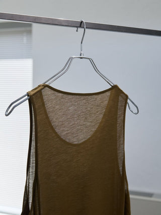 LAYERED SHEER TANK TOP [KHAKI]