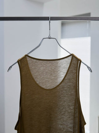 LAYERED SHEER TANK TOP [KHAKI]