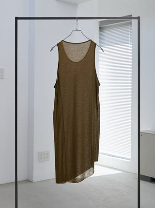 LAYERED SHEER TANK TOP [KHAKI]