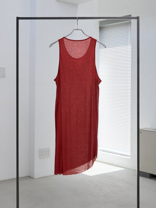 LAYERED SHEER TANK TOP [RED]