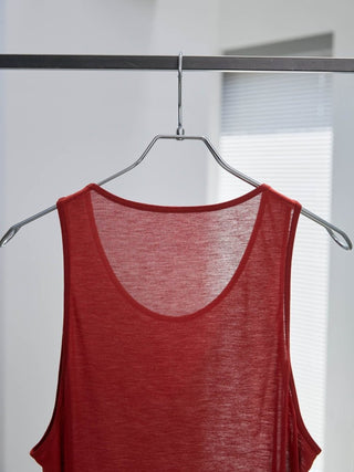 LAYERED SHEER TANK TOP [RED]