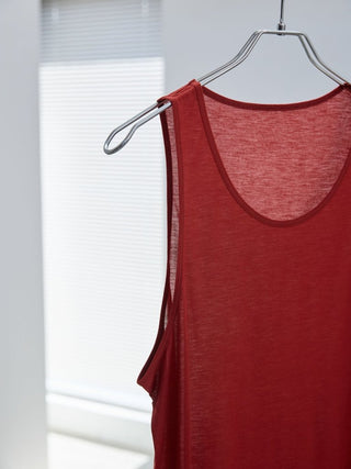 LAYERED SHEER TANK TOP [RED]