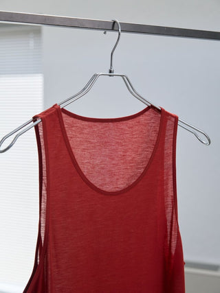 LAYERED SHEER TANK TOP [RED]