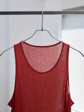 LAYERED SHEER TANK TOP [RED]