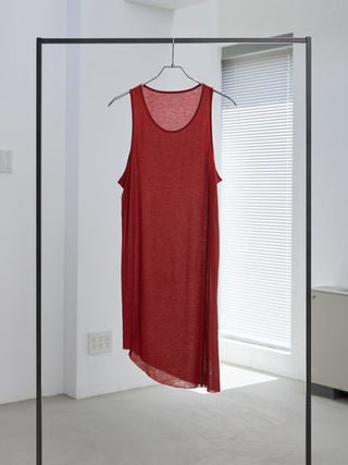 LAYERED SHEER TANK TOP [RED]
