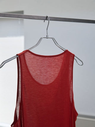 LAYERED SHEER TANK TOP [RED]