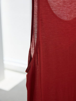 LAYERED SHEER TANK TOP [RED]