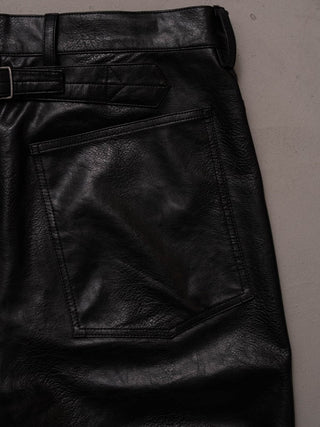 M-35 FAUX LEATHER TROUSERS [BLACK]