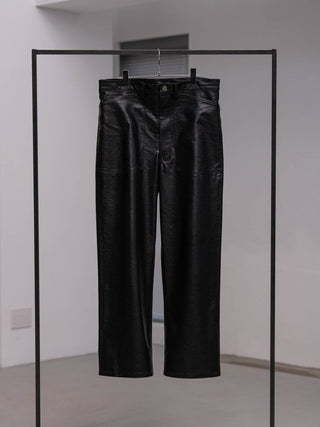 M-35 FAUX LEATHER TROUSERS [BLACK]