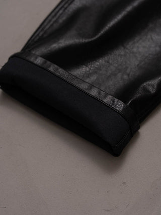 M-35 FAUX LEATHER TROUSERS [BLACK]