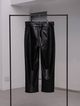 M-35 FAUX LEATHER TROUSERS [BLACK]