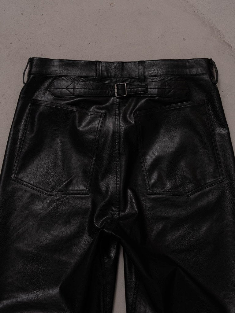 M-35 FAUX LEATHER TROUSERS [BLACK] – PGND.