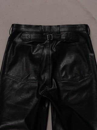 M-35 FAUX LEATHER TROUSERS [BLACK]