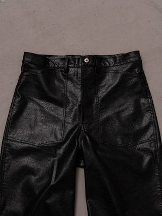 M-35 FAUX LEATHER TROUSERS [BLACK]