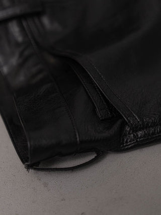 M-35 FAUX LEATHER TROUSERS [BLACK]