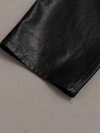 M-35 FAUX LEATHER TROUSERS [BLACK]