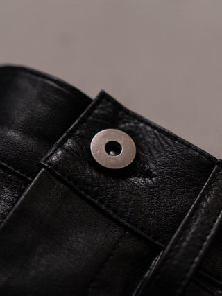 M-35 FAUX LEATHER TROUSERS [BLACK]