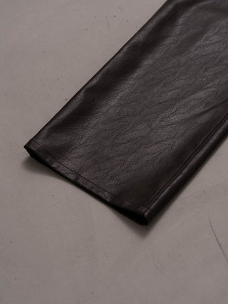 M-35 FAUX LEATHER TROUSERS [TAUPE BROWN]