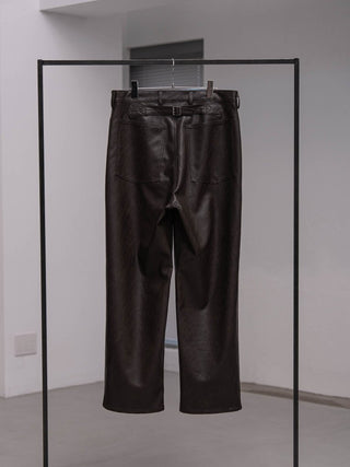 M-35 FAUX LEATHER TROUSERS [TAUPE BROWN]