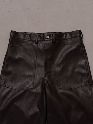 M-35 FAUX LEATHER TROUSERS [TAUPE BROWN]
