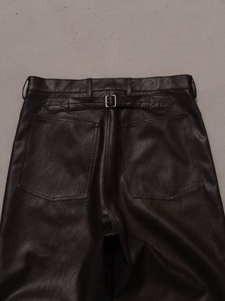 M-35 FAUX LEATHER TROUSERS [TAUPE BROWN]