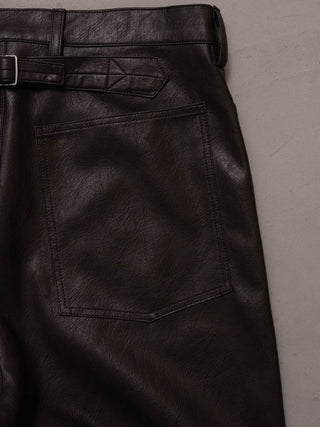 M-35 FAUX LEATHER TROUSERS [TAUPE BROWN]