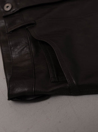 M-35 FAUX LEATHER TROUSERS [TAUPE BROWN]