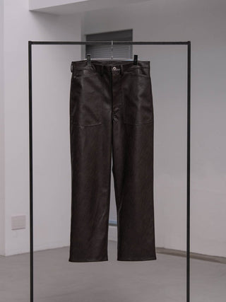 M-35 FAUX LEATHER TROUSERS [TAUPE BROWN]
