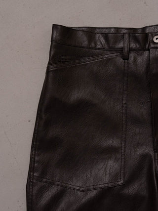 M-35 FAUX LEATHER TROUSERS [TAUPE BROWN]