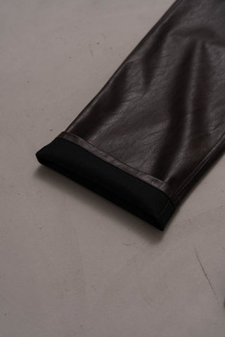 M-35 FAUX LEATHER TROUSERS [TAUPE BROWN]