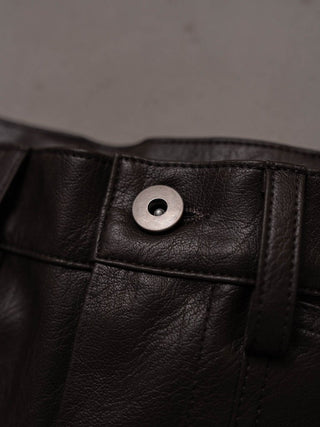 M-35 FAUX LEATHER TROUSERS [TAUPE BROWN]