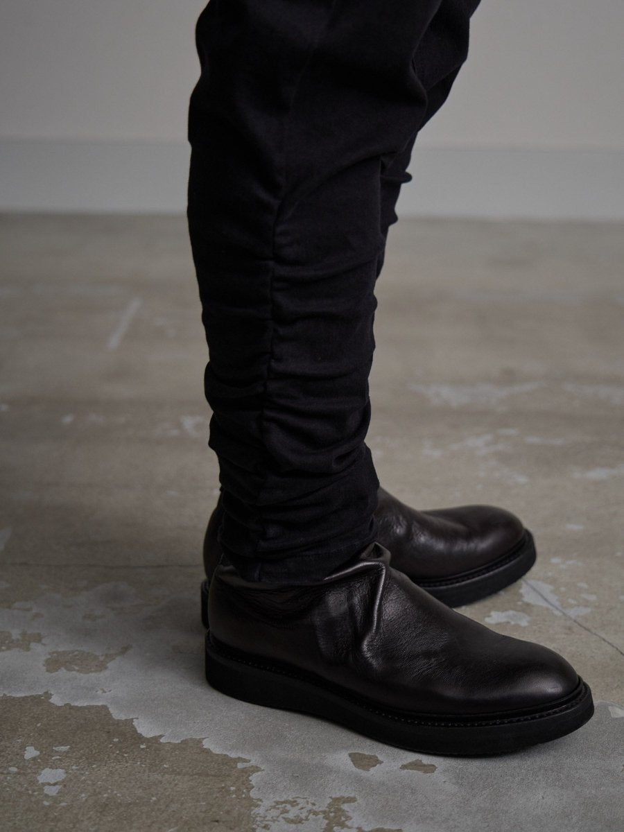 SHIRRING SAROUEL SKINNY JEANS[black] – PGND.