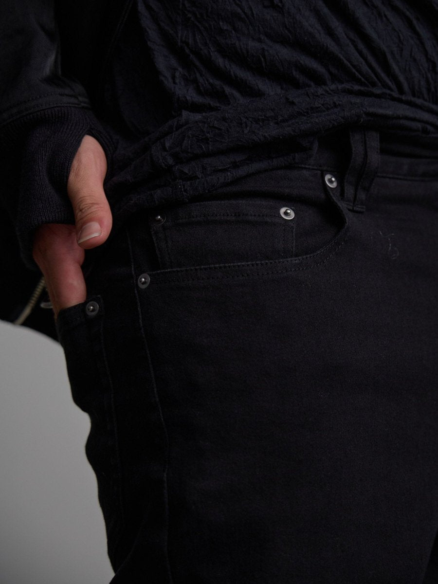 SHIRRING SAROUEL SKINNY JEANS[black] – PGND.