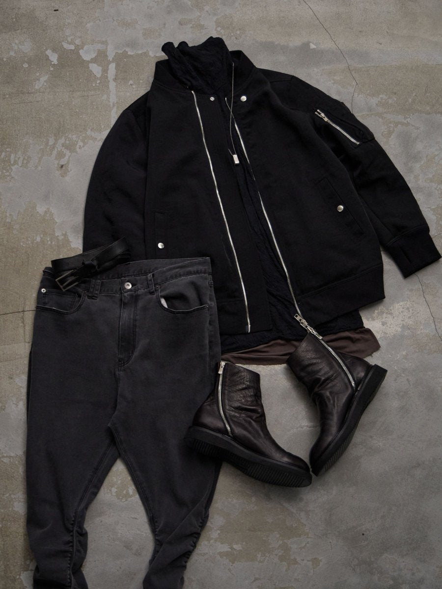 SHIRRING SAROUEL SKINNY JEANS[dark gray] – PGND.