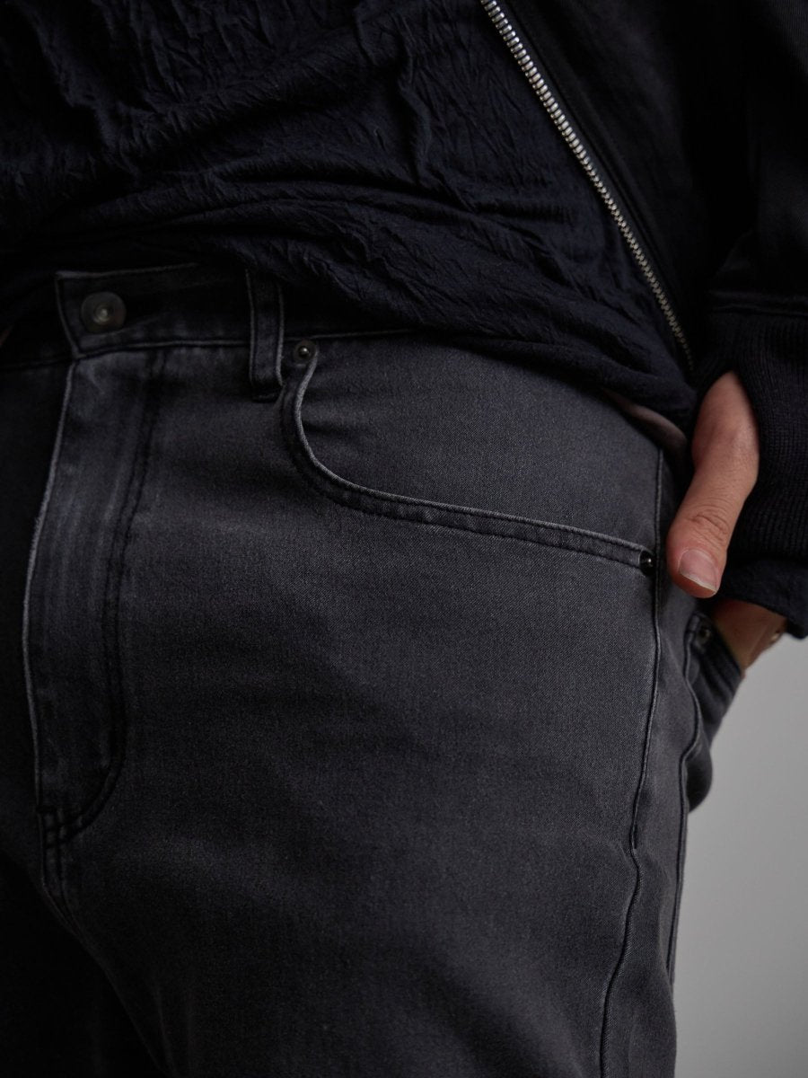 SHIRRING SAROUEL SKINNY JEANS[dark gray] – PGND.